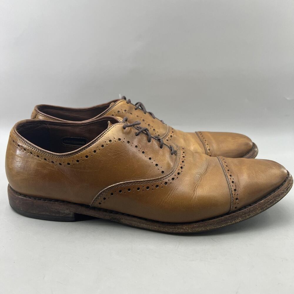Allen Edmonds Hale Cap Toe Dress Oxford Men Size 10.5 D Brown Leather Shoe Italy